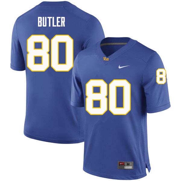 Men #80 Dontavius Butler Pittsburgh Panthers College Football Jerseys Sale-Royal